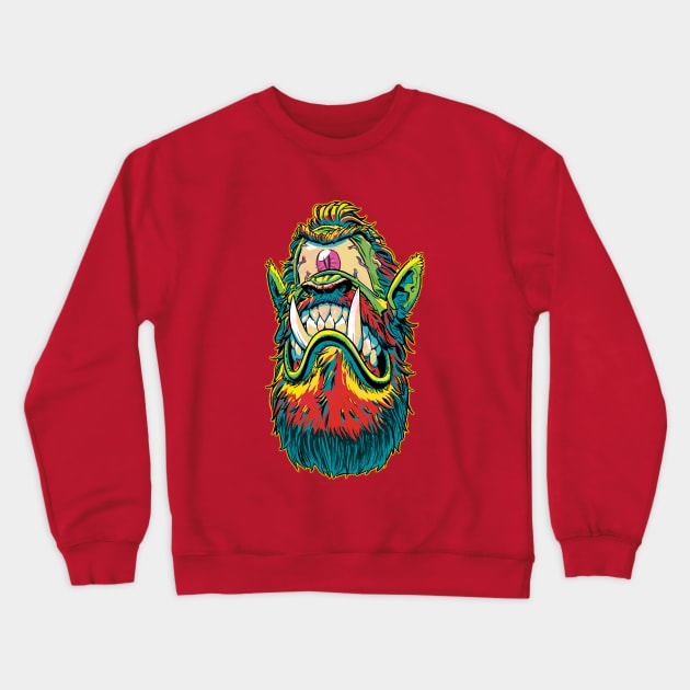One Eyed Wolfman Crewneck Sweatshirt by Aaron Conley Awesome